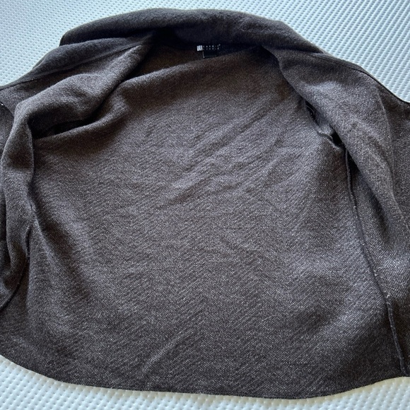 Carole Little 100% Wool Cardigan Gray Herringbone Shawl Collar Size XL - Picture 6 of 6